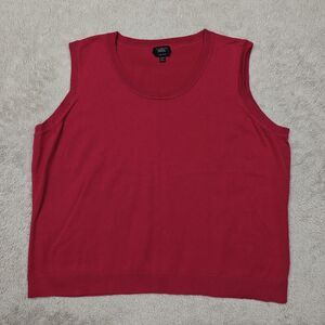 Talbots Petites Pima Cotton Sweater Vest Women's 3XP Red Sleeveless Preppy